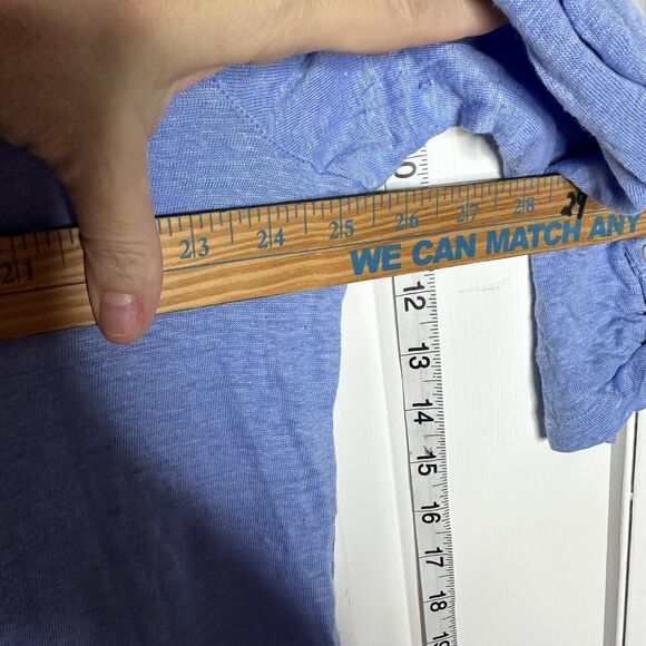 Chicos Linen Short Sleeve Tunic V Neck Shirt top size 3 XL BLUE - Picture 6 of 6